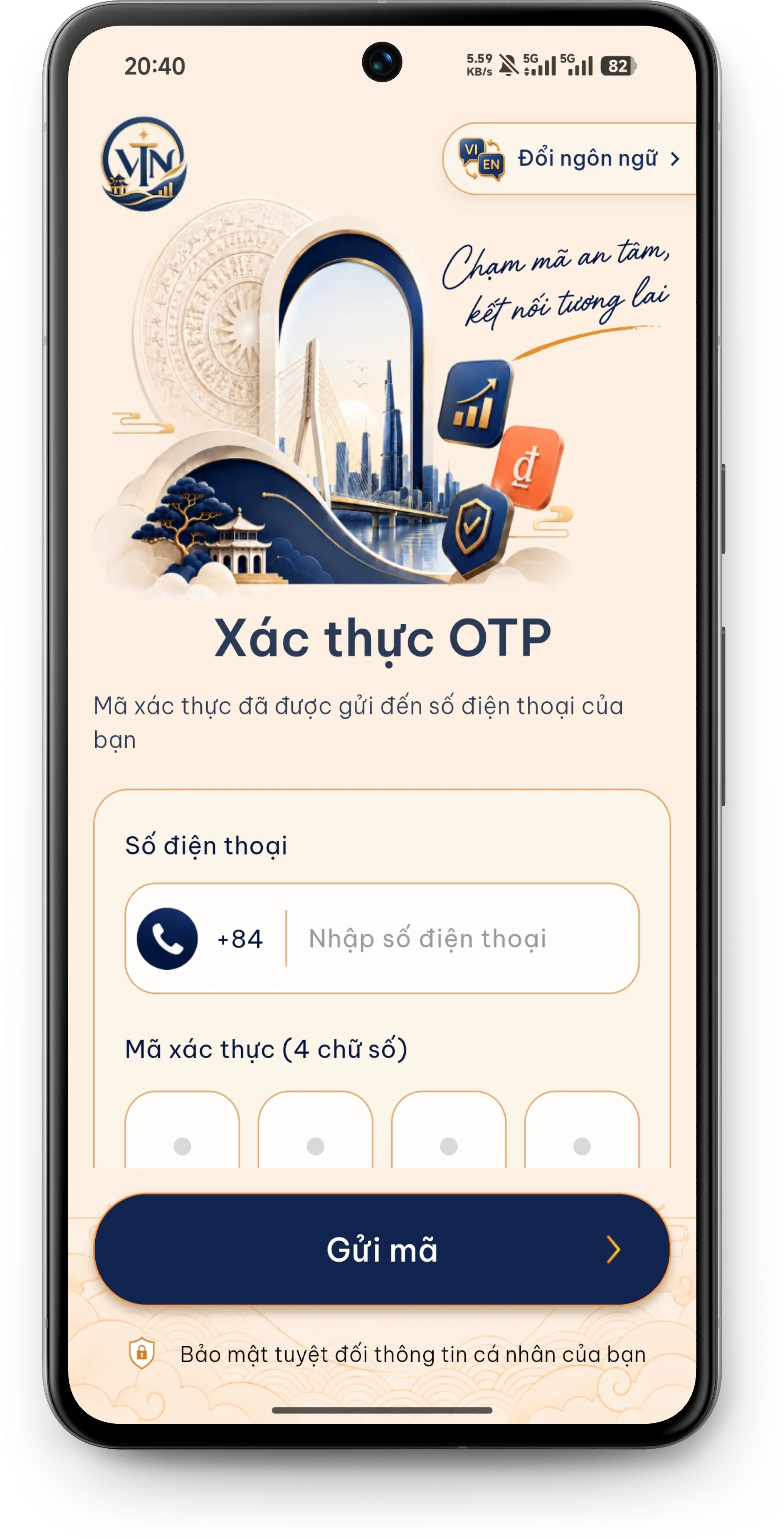 Màn hình xác thực OTP
